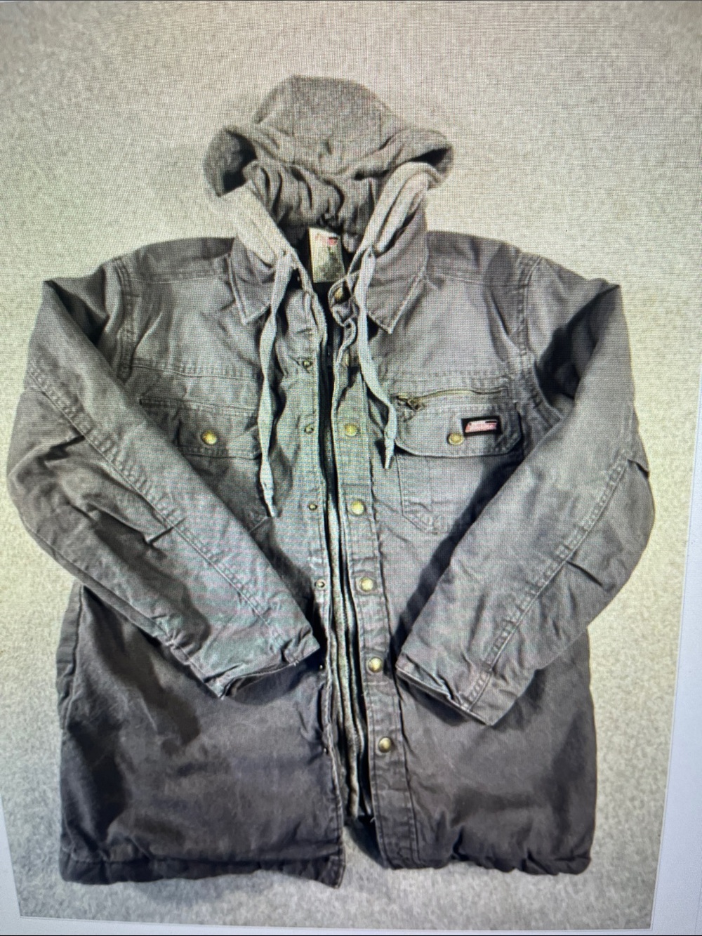Dickies Gray Hooded Shirt Jacket